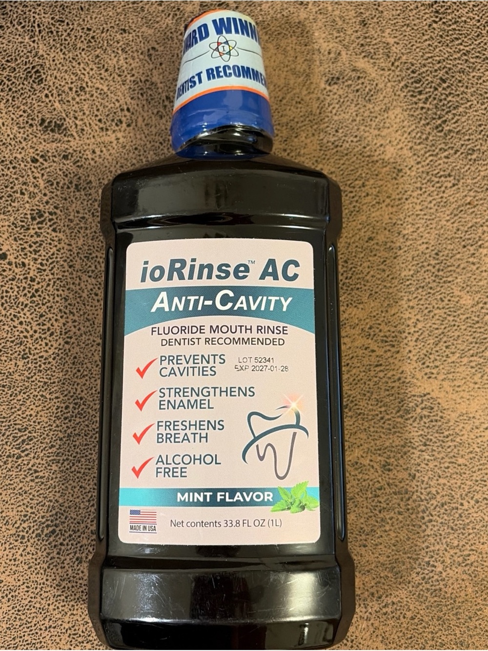 ioRinse AC Anticavity Fluoride Mouthwash - Alcohol-Free Molecular Iodine Mouth W